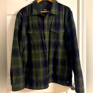 Vans Men's Green & Blue Plaid Jacket (L)